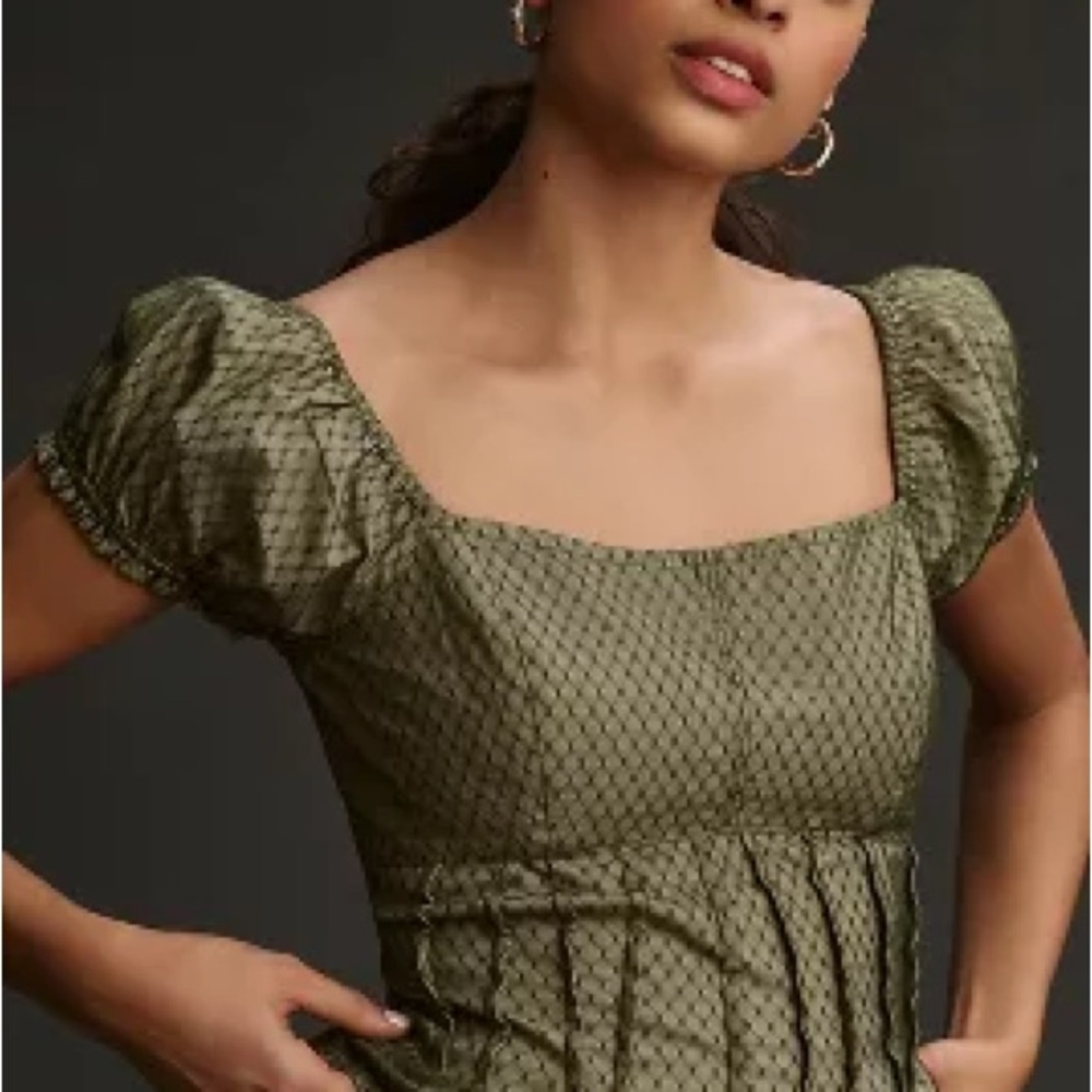 NWT: Anthropologie Puffed Cap-Sleeve Corset Top Sz M